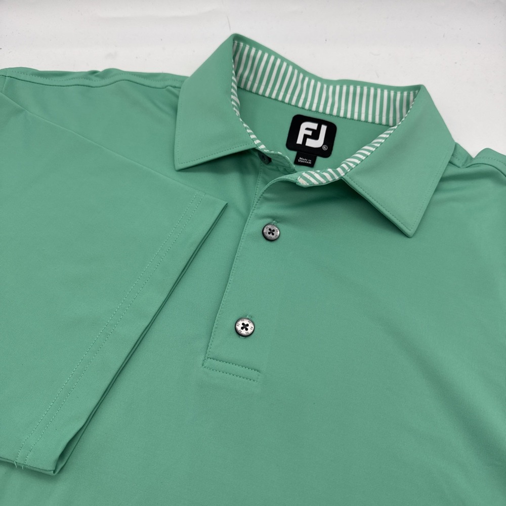 Footjoy Polo Shirt Mens XL Green Performance Stretch Short Sleeve Golf